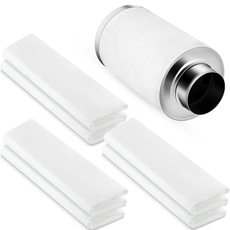 Tudomro 6 Pack Carbon Prefilter for 6 Inch Carbon Filter Replacement Non Woven Fabrics Material and Electrostatic Fibers for Odor Control in Grow Tents Indoor Gardening Hydroponics Ventilate White - Image 2