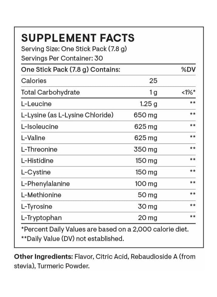 Thorne Amino Complex Lemon Flavored With Other Natural Flavors Dietary Supplement 30 Stick Packs 30  - Image 2