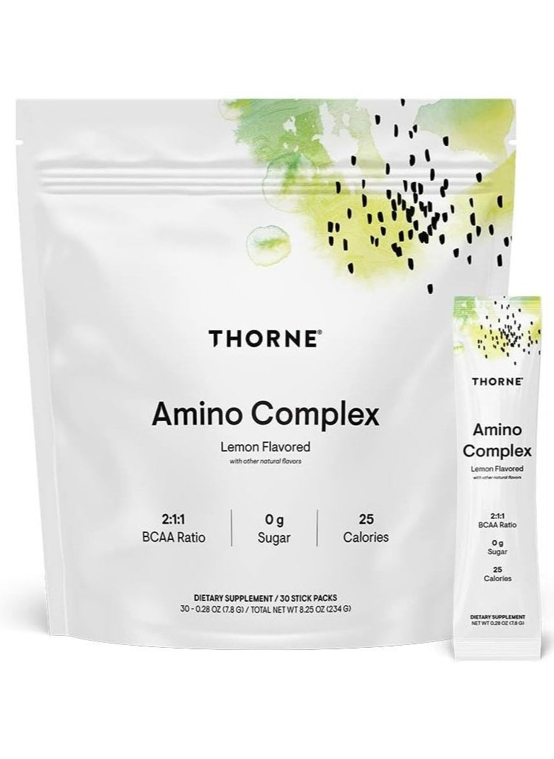 Thorne Amino Complex Lemon Flavored With Other Natural Flavors Dietary Supplement 30 Stick Packs 30  - Image 1