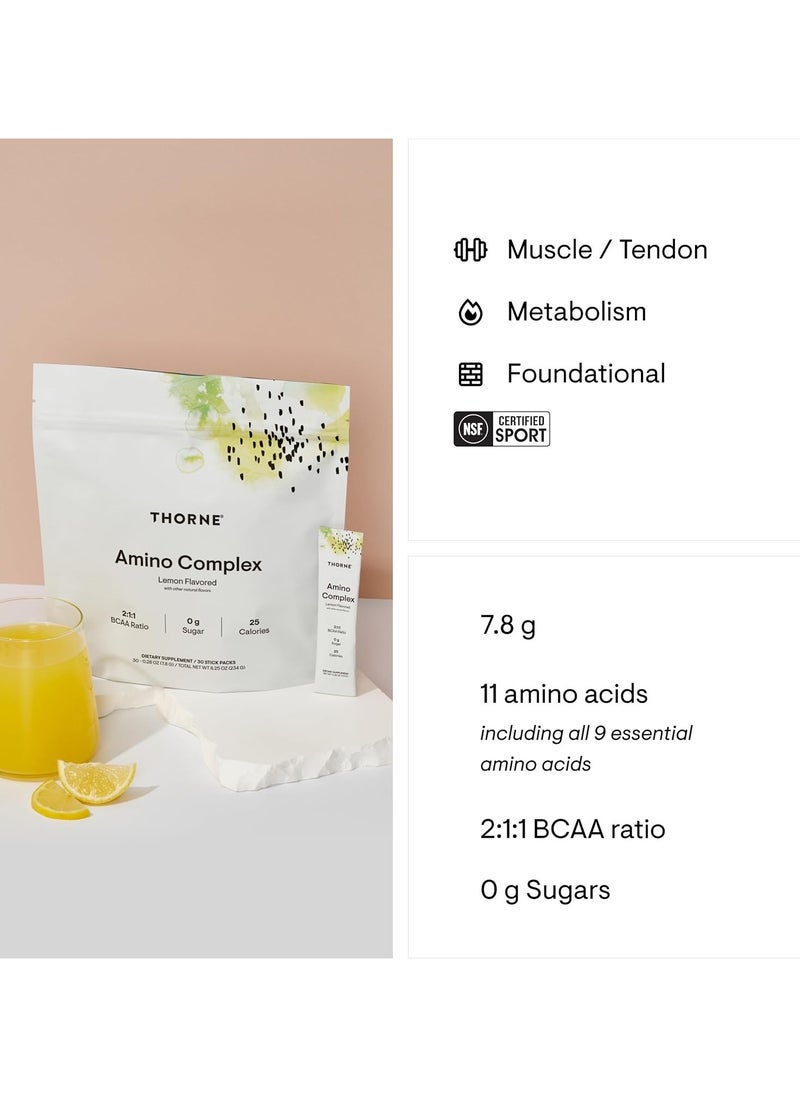 Thorne Amino Complex Lemon Flavored With Other Natural Flavors Dietary Supplement 30 Stick Packs 30  - Image 4