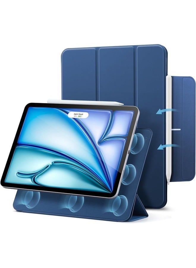 ELTRAZONE Navy Blue iPad Air 11 Inch Case (M2 2024, 6th/5th/4th Gen) – Slim Trifold Stand with Magnetic Attachment, Supports Pencil Pro & Pencil (USB-C), Durable Protection - Image 1