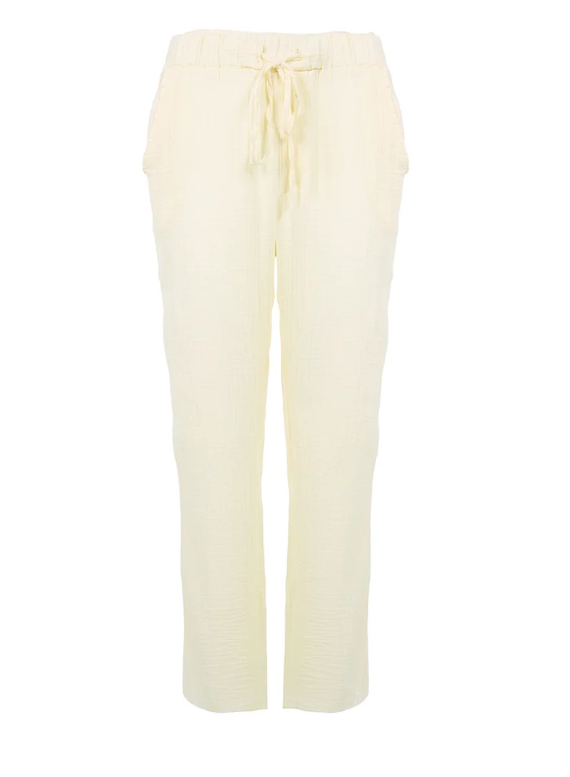 London Rag Beige Drawstring Narrow Bottom Summer Pants.