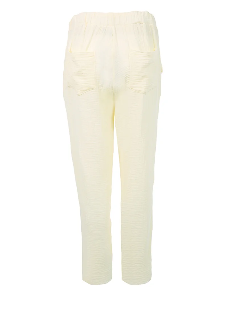 London Rag Beige Drawstring Narrow Bottom Summer Pants.