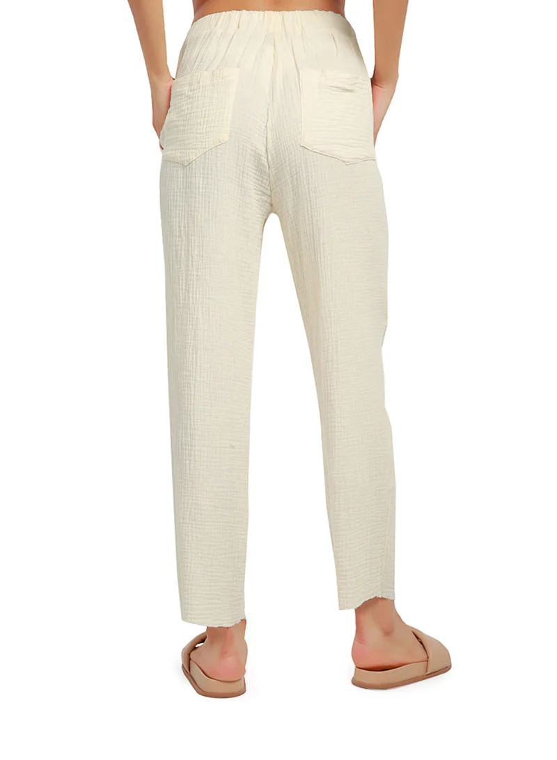 London Rag Beige Drawstring Narrow Bottom Summer Pants.