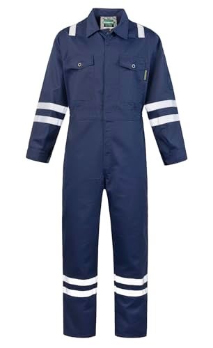 SUSHIMIAN Men's Work Coverall High Visibility Overalls Mechanics Coveralls Workwear Jumpsuit with Multi Pockets, Navy, XL - Image 1