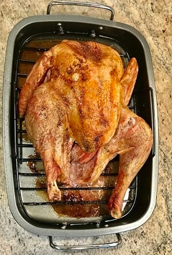 Euro-Home Heavy Gauge, Carbonized Steel, Commercial Kitchen Grade Non-Stick Roaster with Floating Rack for 22 lb Turkey by EuroHome - Image 2