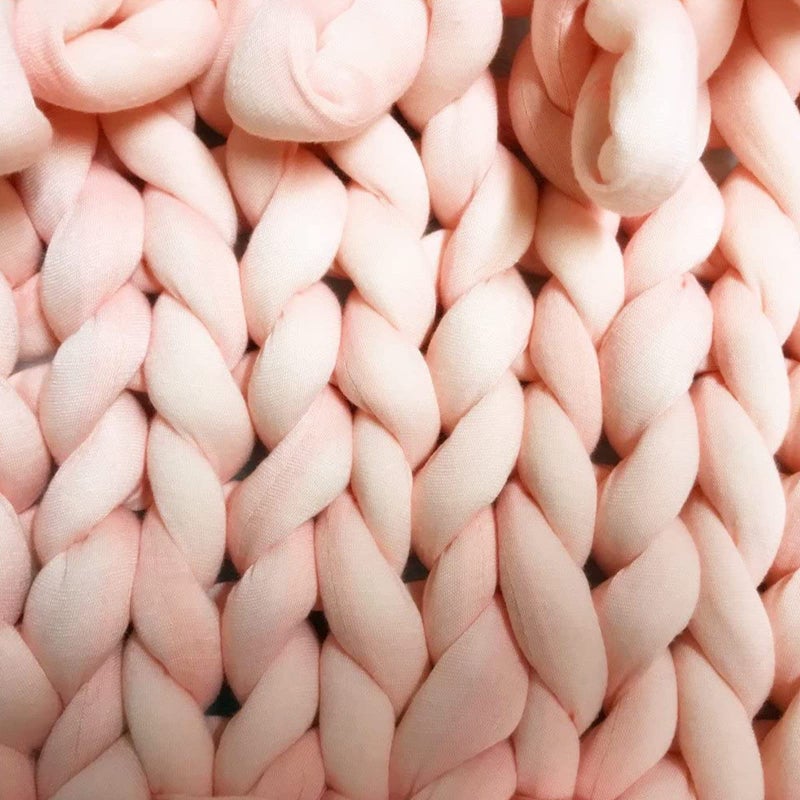 VAURAS Arm Knitting Yarn for Chunky Braided Knot Throw Blanket DIY, Soft Extra Cotton Washable Tube Bulky Giant Yarn for Weave Craft Crochet,Shell Pink 1.1LB - Image 5
