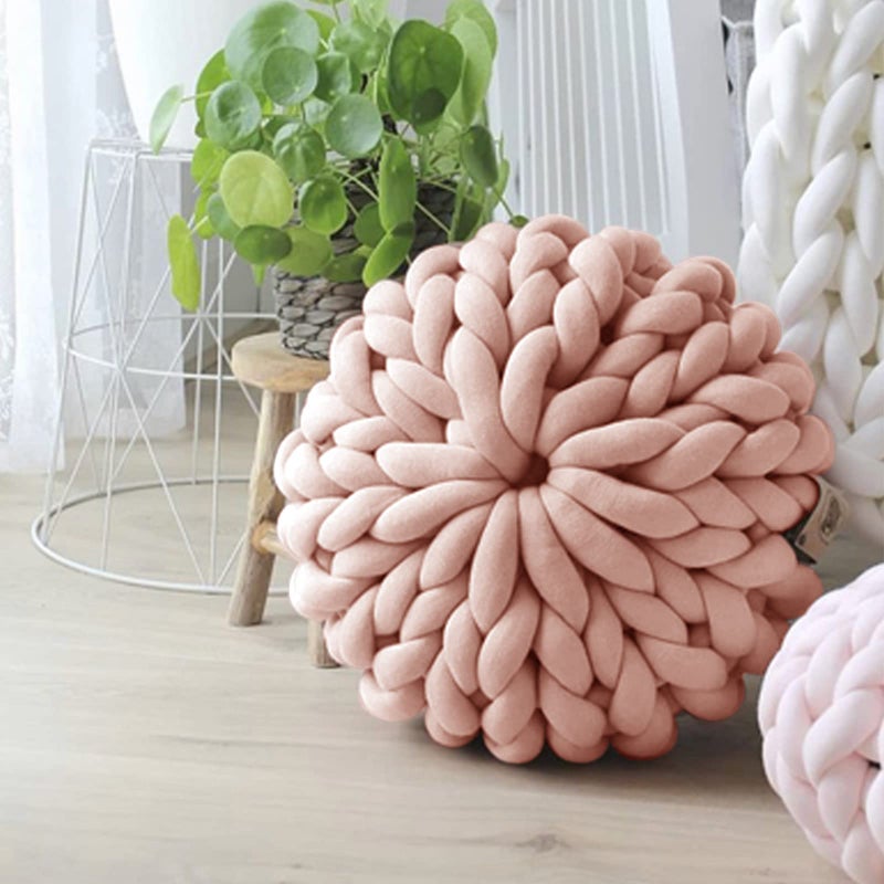 VAURAS Arm Knitting Yarn for Chunky Braided Knot Throw Blanket DIY, Soft Extra Cotton Washable Tube Bulky Giant Yarn for Weave Craft Crochet,Shell Pink 1.1LB - Image 3