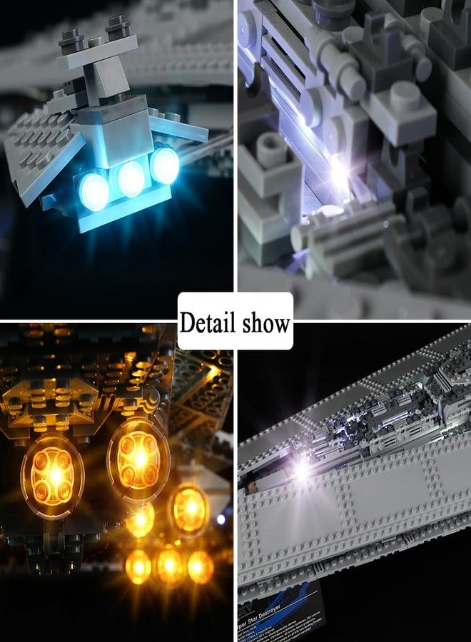 Kyglaring طقم إضاءة LED من Kyglaring لمجموعة بناء مدمرة النجوم الخارقة 10221 من ليغو ستار وورز (بدون نموذج) - طقم إضاءة متوافق مع المدمرة 10221 - بدون مجموعة بناء (الإصدار الكلاسيكي) - Image 3