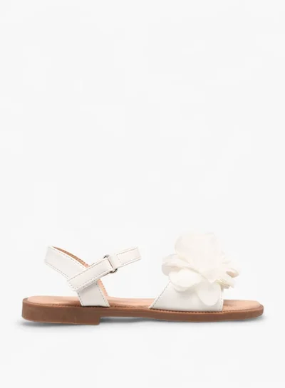 Flora Bella By Shoexpress Girls Floral Accent Strap Sandals With Hook And Loop Closure