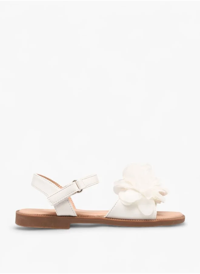 Flora Bella By Shoexpress Girls Floral Accent Strap Sandals With Hook And Loop Closure Ramadan Collection