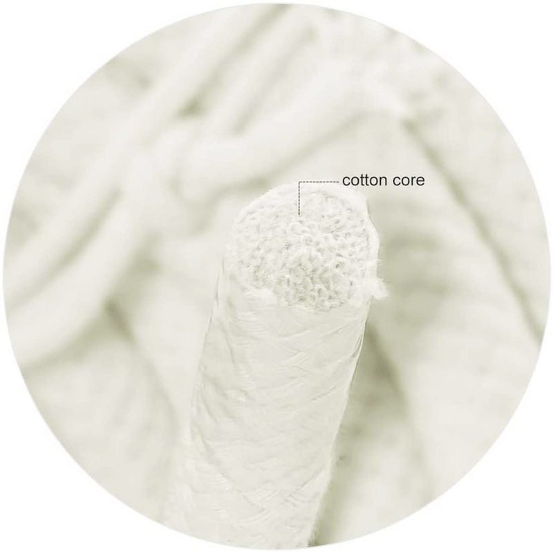Yuzenet Braided White Cotton Rope (3/8 Inch X 100 Ft) Natural Soft Utility Rope - Image 3