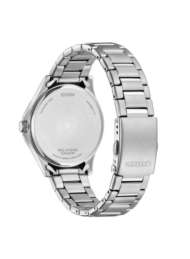 سيتيزن ساعة يد رجالية ستانلس ستيل بعقارب - - مم