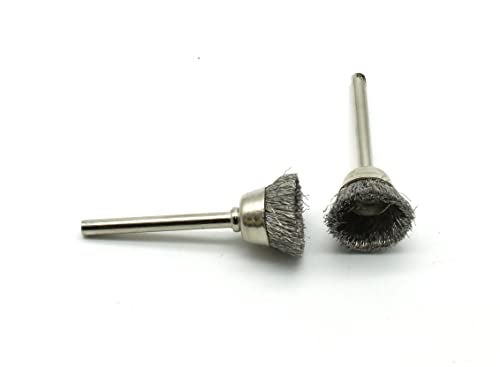 TEMO 10 pc Stainless Steel Bristle 1/2 Inch Cup Wire Brush with 1/8 Inch Shank for Dremel and Other Rotary Tools on Rust Removal, Corrosion and Scrub Surfaces - Image 2