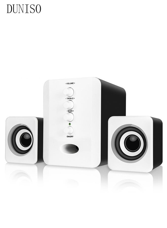 DUNISO 3-Pieces Set Of USB Computer Speakers with Bass Boost，For Laptop/Desktop Computer - Image 1