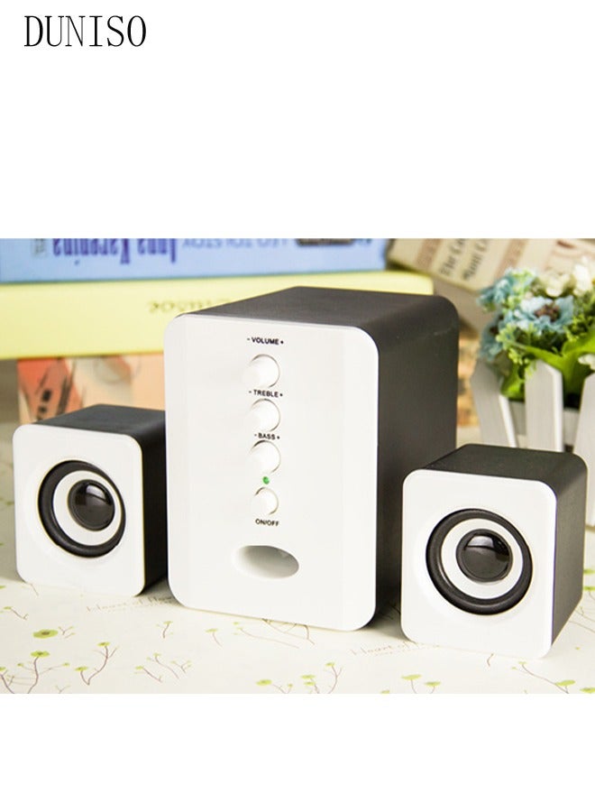 DUNISO 3-Pieces Set Of USB Computer Speakers with Bass Boost，For Laptop/Desktop Computer - Image 2