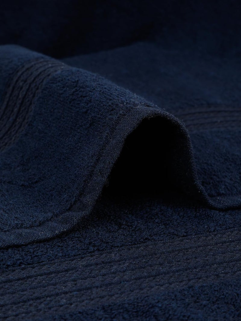 CREEVA Classic Cotton Bath Towel Set of 2, 545 GSM, 70x145 cm - Navy Elegance - Image 5