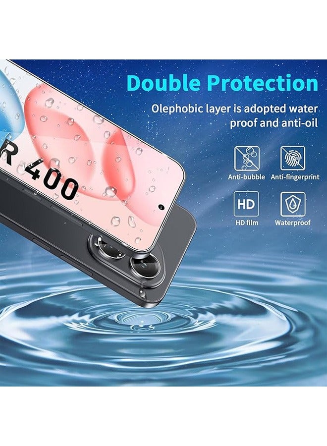 2 Pcs Honor 400 5G Screen Protector, With 2 Set Camera Protective Film, 9H Tempered Glass Screen Protector for Honor 400 5G, Full Coverage Bubble-Free Tempered Film, Anti-Scratch Film  - Image 3