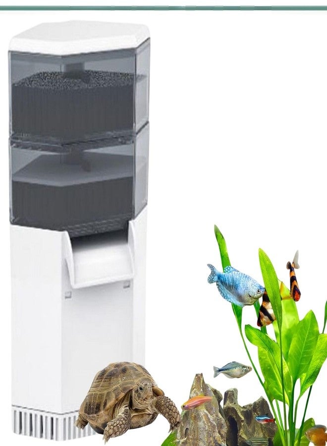 VAYINATO® 2 in 1 Low Level Multi Layer Corner Water Fall Aquarium Reptiles Fish Tank Turtle Filter Cum Water Changer | Low Noise (XP-01B | 7.5 Watts | 850L/Hr| 2 Filter Box) by Petzlifeworld - Image 1