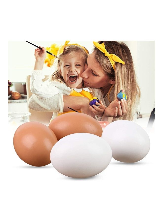 NIBEMINENT 9 Piece DIY Wooden Fake Eggs Set 6x4cm - Image 3