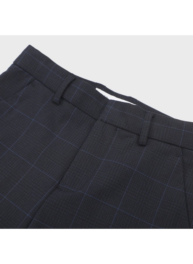 Zara Premium British-style Kids' Fashion Tailored High-quality Color-blocked Checkered Straight-leg Dress Pants - Image 4