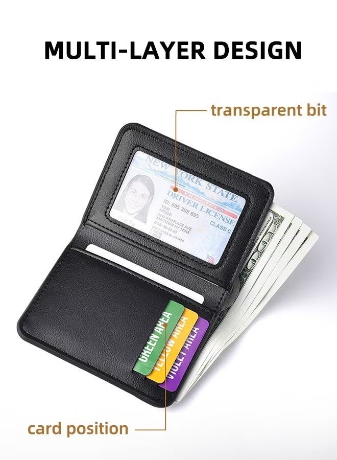 محفظة رجالية فاخرة - تصميم عمودي قصير، حامل بطاقات فاخر، حامل بطاقات ائتمان عملي بسعة كبيرة، محفظة رجالية نحيفة للجيب الأمامي. - Image 3