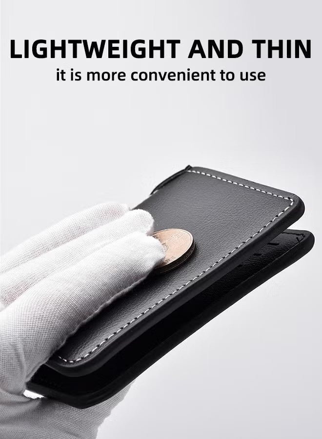 محفظة رجالية فاخرة - تصميم عمودي قصير، حامل بطاقات فاخر، حامل بطاقات ائتمان عملي بسعة كبيرة، محفظة رجالية نحيفة للجيب الأمامي. - Image 2