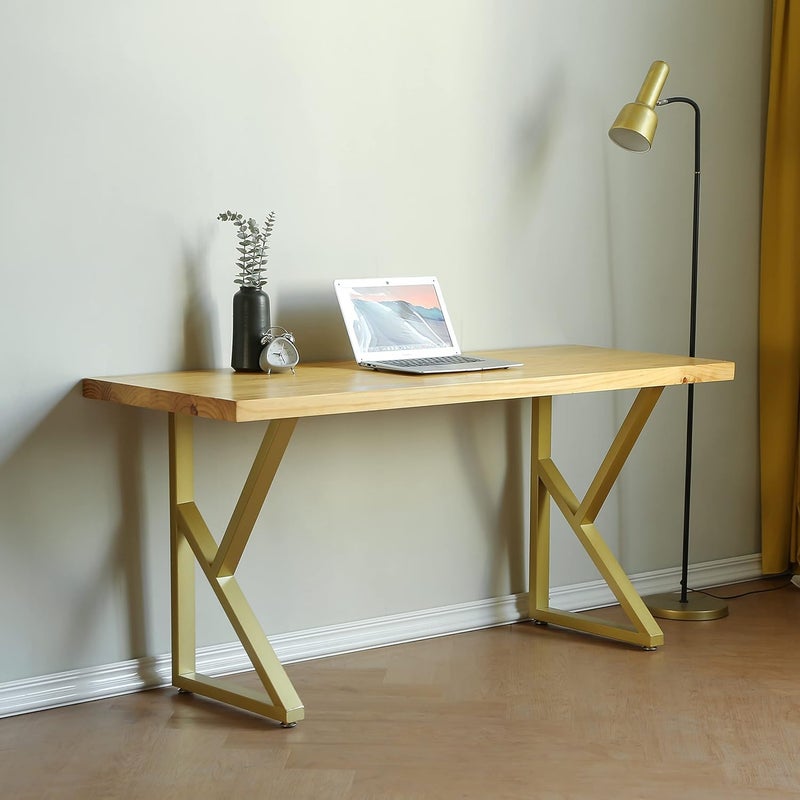 Ventuos 28 Table Legs Metal Gold Industrial Modern Coffee Table K Shape Cast Iron Modern Dining Furniture Set of 2 H28xW18Gold Only Legs - Image 5