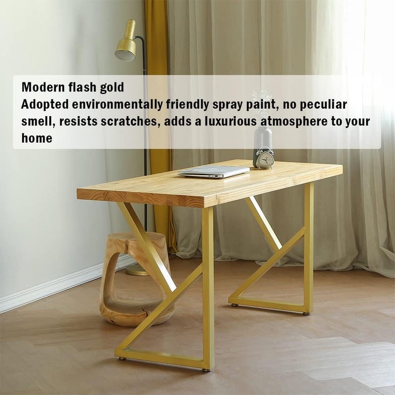 Ventuos 28 Table Legs Metal Gold Industrial Modern Coffee Table K Shape Cast Iron Modern Dining Furniture Set of 2 H28xW18Gold Only Legs - Image 4
