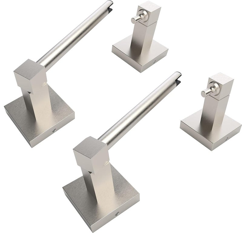 Ruacq Toilet Paper Holder Brushed Nickel 2 Pack Double Post Pivoting Square Tissue Holders Roll Holder Hangers Toilet Paper Stand Stainless Steel and Zinc Alloy Modern Wall Mounted - Image 1