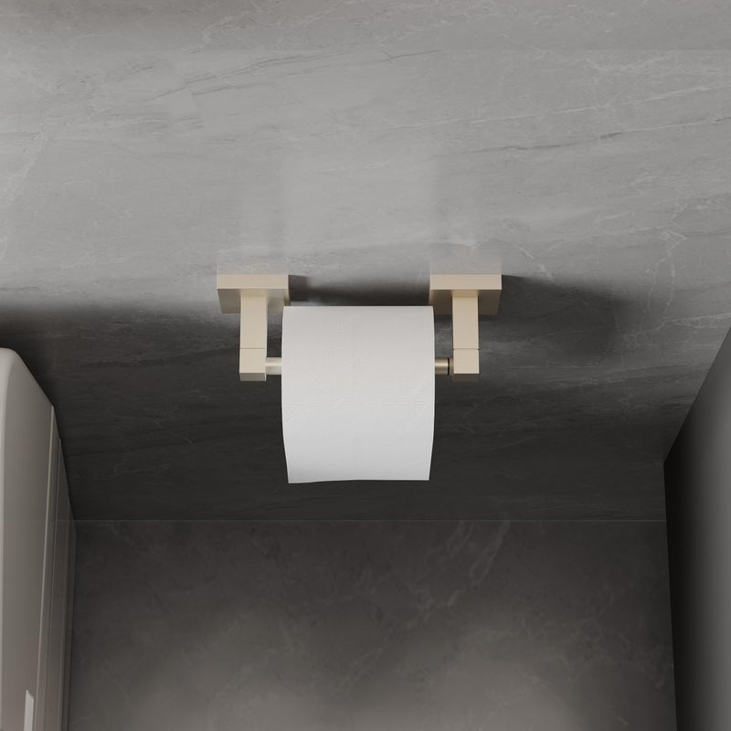 Ruacq Toilet Paper Holder Brushed Nickel 2 Pack Double Post Pivoting Square Tissue Holders Roll Holder Hangers Toilet Paper Stand Stainless Steel and Zinc Alloy Modern Wall Mounted - Image 3