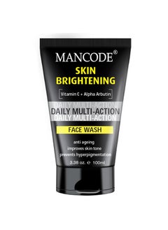 Mancode Skin Brightening Face Wash For Men Clear Skin Oil Control Acne Defense Dark Spot Reduction Pollution Protection Pack Of 1 Men'S Skincare 100Ml