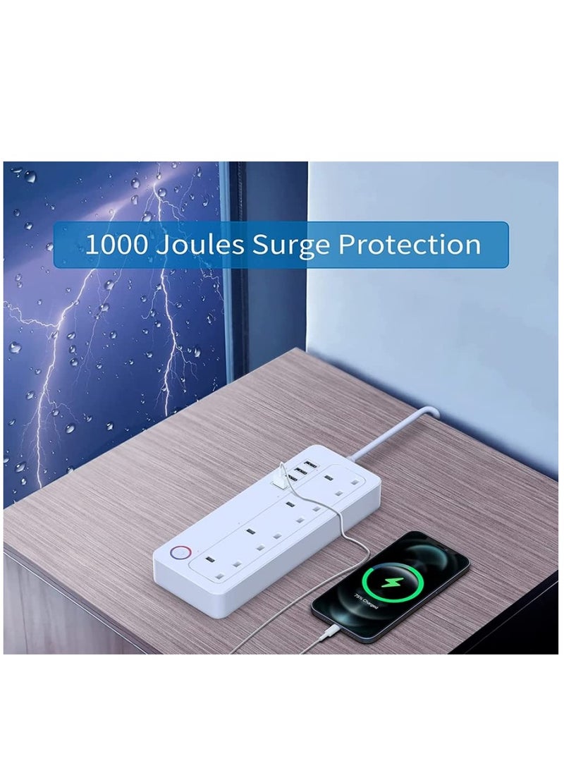 Generic - WiFi Smart Power Strip Surge Protector Socket Extension with IFTTT WiFi Plug with Individually Controlled 4 AC Outlets 4 USB Ports Control Via Smartphone - Image 1