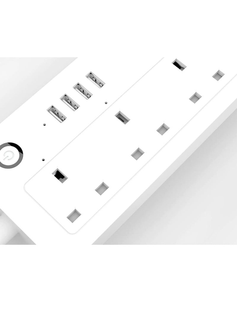 Generic - WiFi Smart Power Strip Surge Protector Socket Extension with IFTTT WiFi Plug with Individually Controlled 4 AC Outlets 4 USB Ports Control Via Smartphone - Image 1