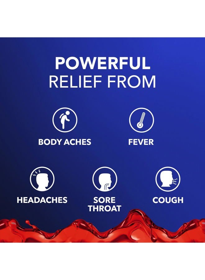 Vicks داي كويل وناي كويل سائل إنفلونزا مكثف، عبوة قيمة، بدون وصفة طبية، متعدد الأعراض، تخفيف قوي لآلام الجسم، الحمى، الصداع، التهاب الحلق، والسعال، تخفيف لمدة 6 ساعات، بنكهة الكرز، 12 أونصة سائلة - Image 4