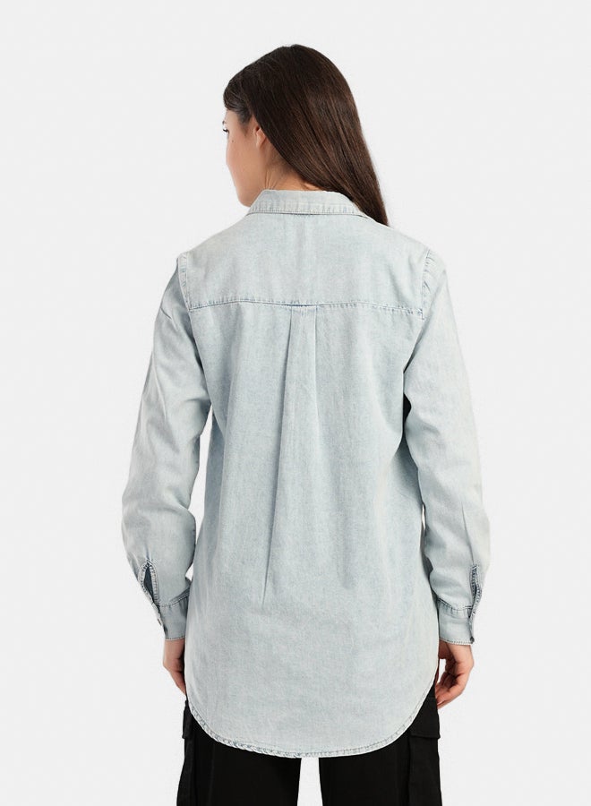 Carina Denim Shirt with Flap Pockets - Image 3