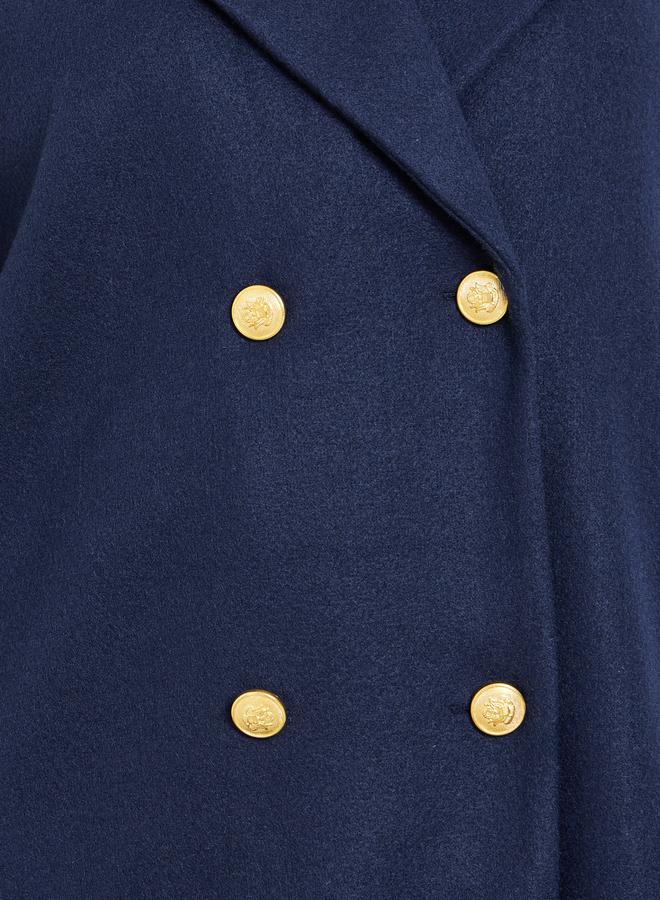 Take Two Navy Blue Midi Button Coat - Image 4