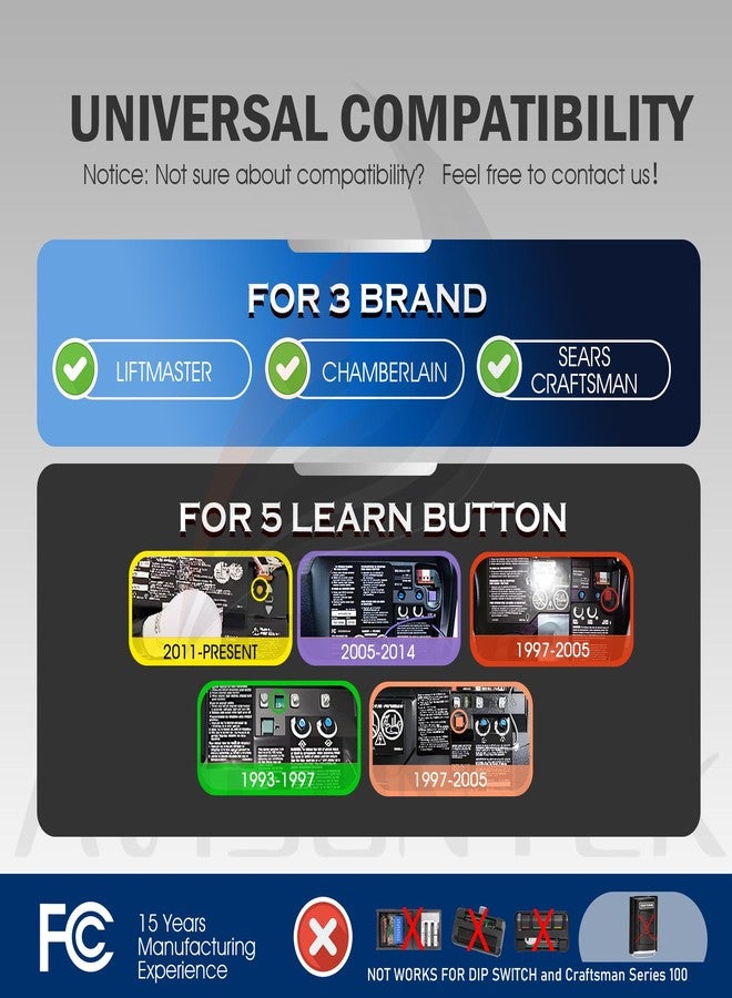 Avisontek 2X 953EV/EVC 953ESTD Universal MyQ Chamberlain Garage Door Opener Remote【10-Year-Warranty】 - Image 2