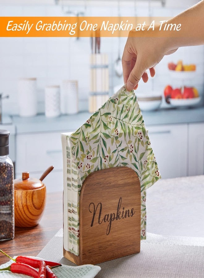 ALELION Napkin Holder for Table, ALELION Acacia Wooden Napkin Holders for Kitchen, Napkin Holder for Kitchen Dining Room Table Decor, Upright Wood Napkin Dispenser for Indoor & Outdoor Use - Image 4