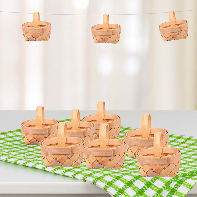 15 Pcs Wedding Handmade Basket Candy Woven Basket Decorative Mini Baskets - Image 2