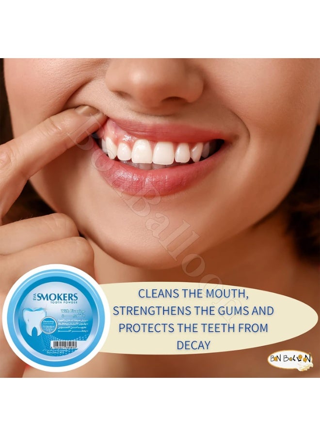 إيفا مسحوق أسنان إيفا للمدخنين بالفلور، طبيعي، عشبي 40 جم - Image 4