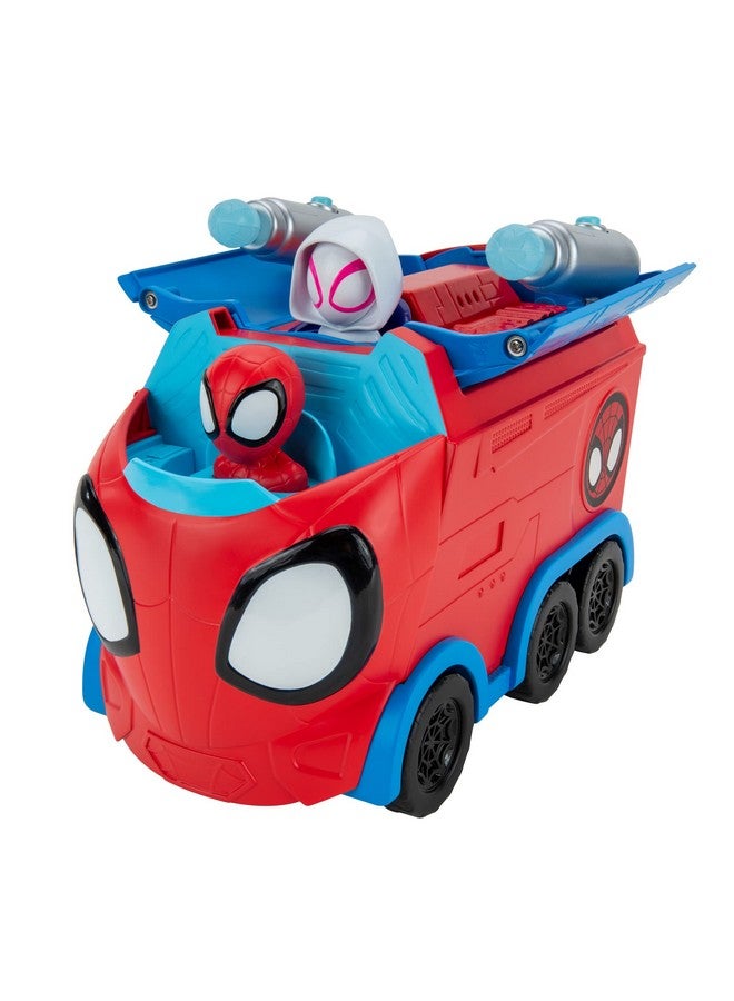 Marvel Spidey and His Amazing Friends Web Spinning Hauler - 8-Inch 3-in-1 Transforming Vehicle - Toys Featuring Your Friendly Neighborhood Spideys - Image 1