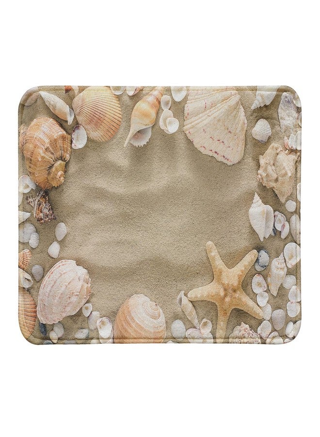 Yaateeh Natural Seashore Shower Seashell Starfish On Beach Sand Sea Bath Mat Non-Slip Absorbent Velvet Bathroom Rug Carpet Rugs for Entrance Indoor Doormat Mats - Image 1