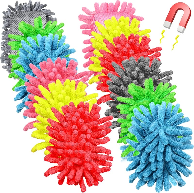 Epakh 12 Pieces Dry Erase Erasers Magnetic Board Eraser Washable Microfiber Shag Whiteboard Eraser for Chalk, Markers, Home, Classroom and Office(Grey, Neon Green, Neon Yellow, Red, Pink, Blue) - Image 1
