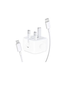 USB-C Power Adapter With Type-C To Lightning Cable 20W White