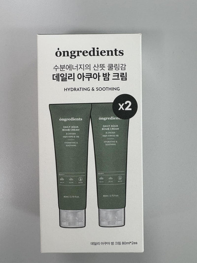 ONGREDIENTS Daily Aqua Bomb Cream | Niacinamide, Panthenol, Hyaluronic Acid, Peptide Complex, Green Tea, Advanced Hydrating Formula for Dry, Sensitive Skin | Vegan, Korean Skin Care 80ml / 2.70 fl Oz - Image 2