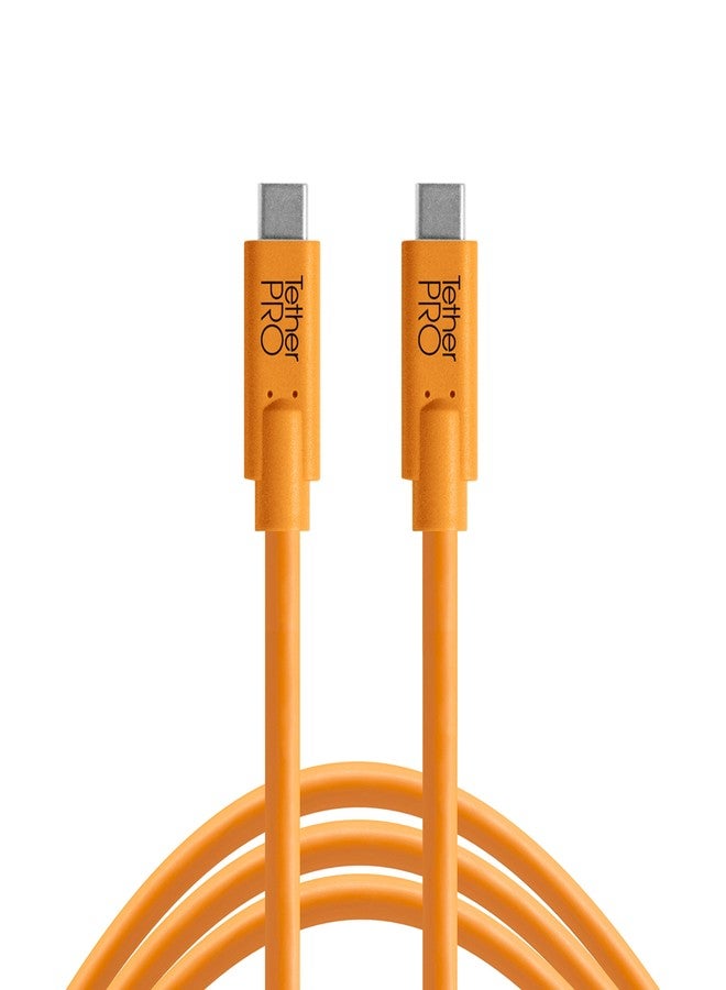 TETHER TOOLS TetherPro USB-C to USB-C, 5Gbps Gen 1, 10' (3m), High-Visibility Orange - Image 1