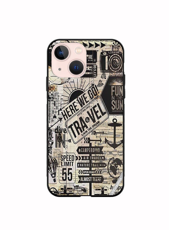 VR CREATIVE Protective Case Cover For Apple iPhone 13 mini Here We Go Travel Design Multicolour - Image 1