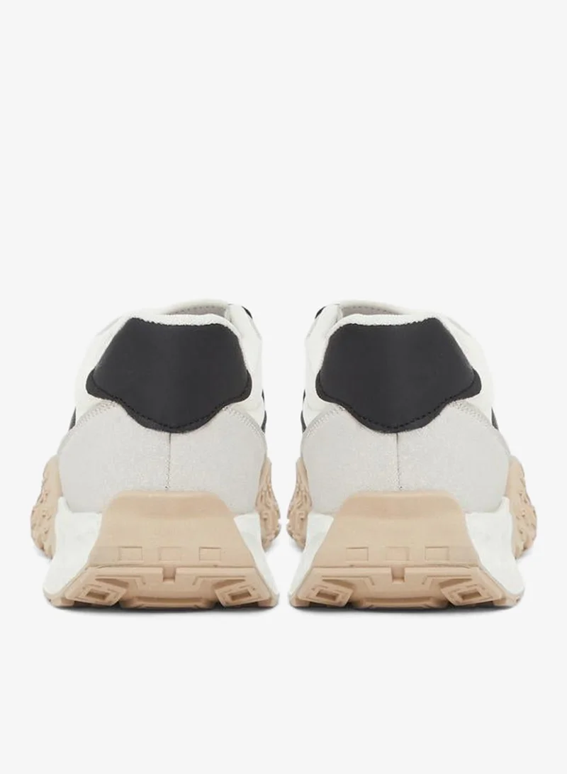 Styli grey Grey Panelled Lace Up Sneakers for Women | Best Price UAE
