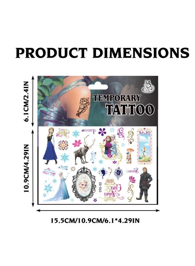Disney Frozen Temporary Tattoo and Sticker Set - Frozen Party Favors Bundle with Temporary Tattoos Stickers Featuring Elsa, Anna, More | Disney Princess Party Supplies - Image 1